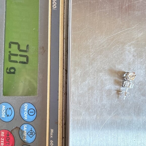 VTG Sterling Silver 925 Cubic Zirconia Stud Earrings Butterfly Closure One Size - Picture 10 of 10